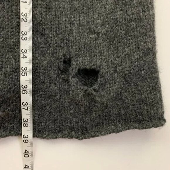 RAQUEL ALLEGRA DESTROYED BABY ALPACA OPEN FRONT HOODED CARDIGAN - Picture 11 of 14